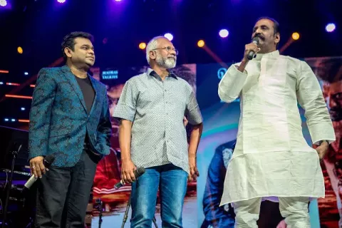 A. R. Rahman at the Chekka Chivantha Vaanam Audio Launch (2018)