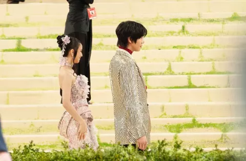 Ahn Hyo-seop at the 2026 Met Gala, wearing fashion in theme of "Costume Art"