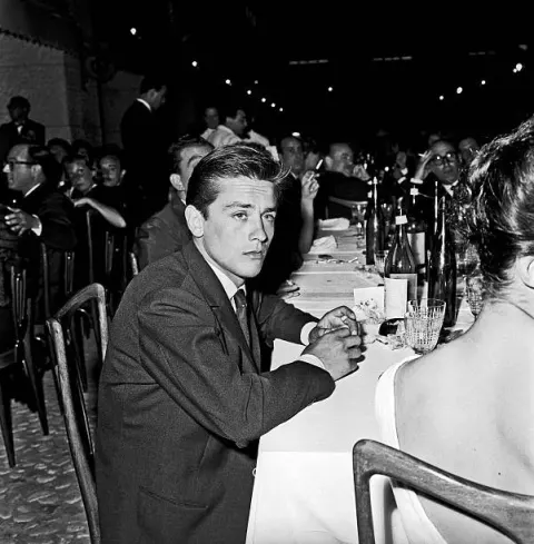 Alain Delon at the dinner held for the Cinema Gala at the restaurant Vecchia America di Corsetti (1961)