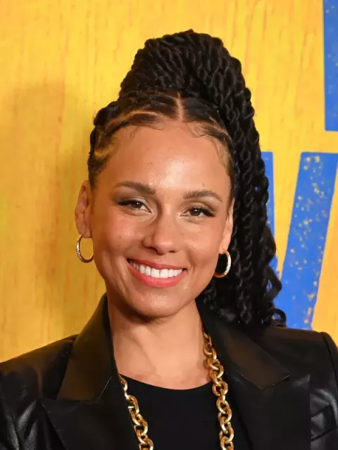 Alicia Keys at the first anniversary celebration for "Hell's Kitchen" on Broadway, April 2025
