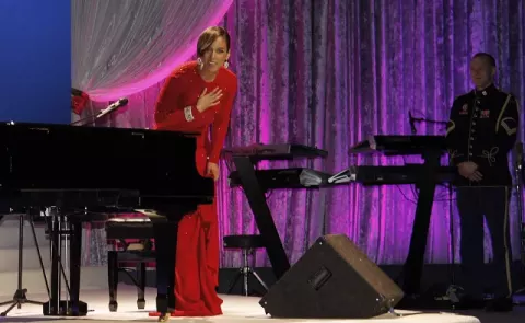 Alicia Keys at the second inauguration of Barack Obama as President of the United States (2013)