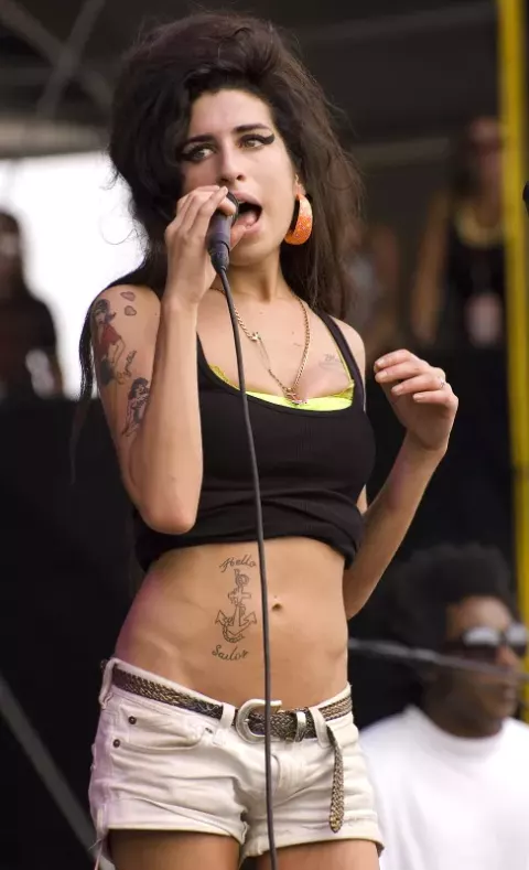 Amy Winehouse at the Virgin Festival, Pimlico, Baltimore, Maryland, USA on 4 August 2007