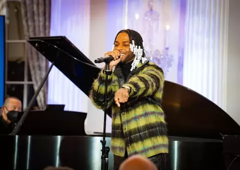 Armani White at the U.S. Department of State on September 27 (2023)