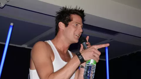 Basshunter at the beginning of his show at Gibson Guitar Studio, London (2009)
