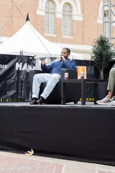 Big Sean at the Los Angeles Festival of Books in Los Angeles, California in April 2025