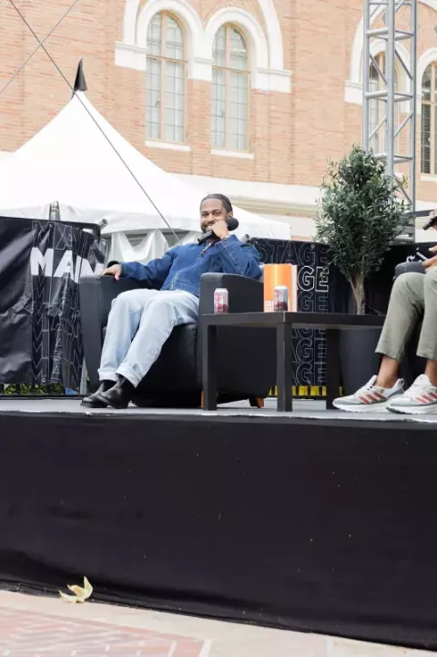 Big Sean at the Los Angeles Festival of Books in Los Angeles, California in April 2025