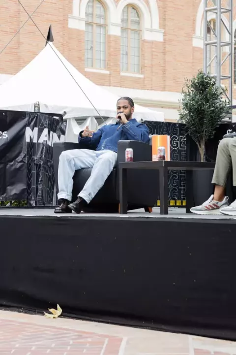 Big Sean at the Los Angeles Festival of Books in Los Angeles, California in April 2025