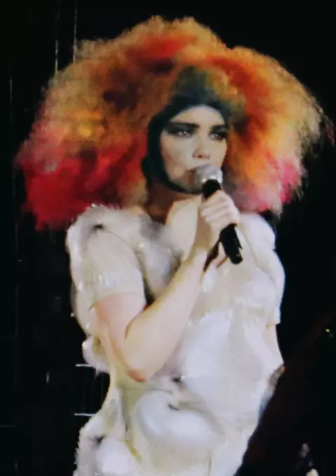 Björk at the Cirque en Chantier in Paris, on 27 February 2013
