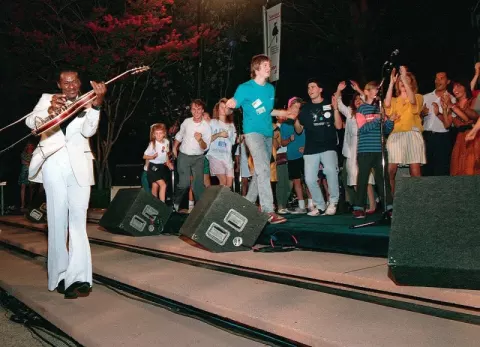 Chuck Berry at JPL during the Voyager 2 Neptune encounter (1989)