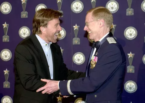 Chuck Norris at the American Veteran awards show December 12 (2003)