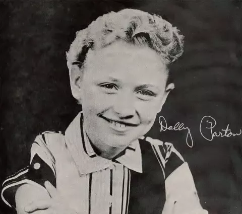 Dolly Parton at age 12 first published in a 1959 sleeve by Goldband Records