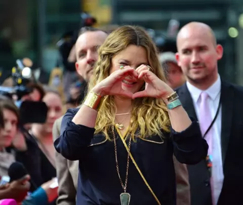 Drew Barrymore at the premiere of their new movie Blended on Monday (2014)