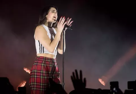 Dua Lipa at The Palladium in Hollywood, Los Angeles, California, on Thursday, February 8 (2018)