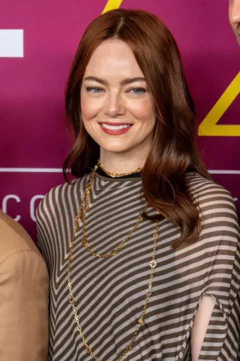 Emma Stone at 62nd New York Film Festival in 2024 at Alice Tully Hall for the movie A Real Pain