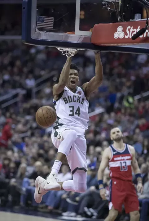 Giannis Antetokounmpo at Capital One Arena in Washington, DC (2018)