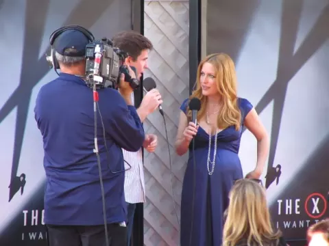 Gillian Anderson at the premiere of "X-Files: I Want To Believe" (2008)