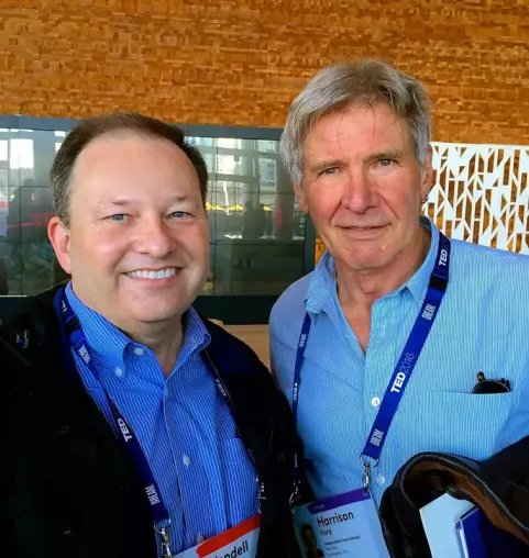 Harrison Ford at the 2016 TED conference in Vancouver, Canada