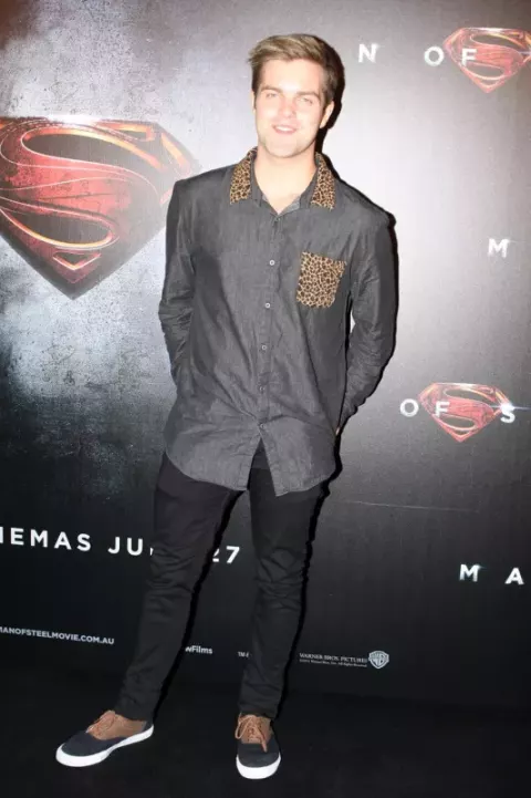 Harry Cook at Man of Steel premiere in Sydney, June 2013