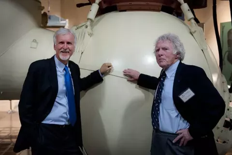 James Cameron at the National Museum of the U.S. Navy in Washington, June 10 (2013)