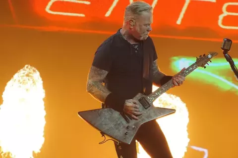 James Hetfield at Marvel Stadium in Melbourne, Australia on November 8 (2025)