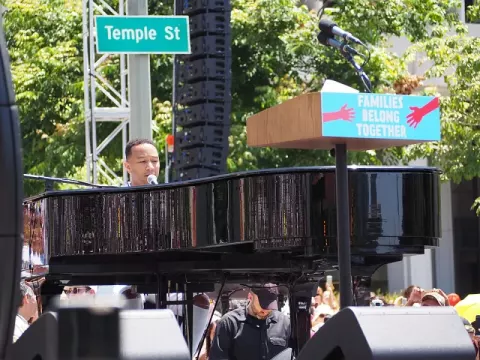John Legend at Grand Park in downtown L.A. on June 30 (2018)