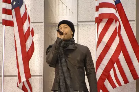 John Legend at the Lincoln Memorial on the National Mall in Washington, D.C., Jan (2009)