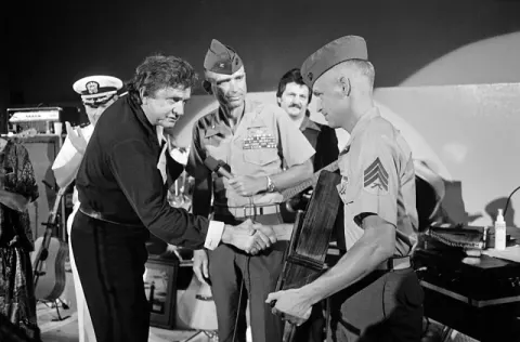 Johnny Cash at the naval station (1987)