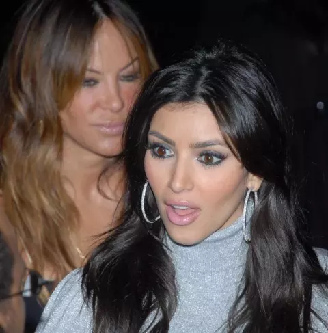 Kim Kardashian at "Style Your Sim" fashion show (2008)