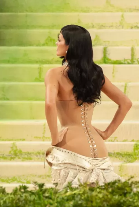 Kylie Jenner at the 2026 Met Gala, wearing fashion in theme of "Costume Art"