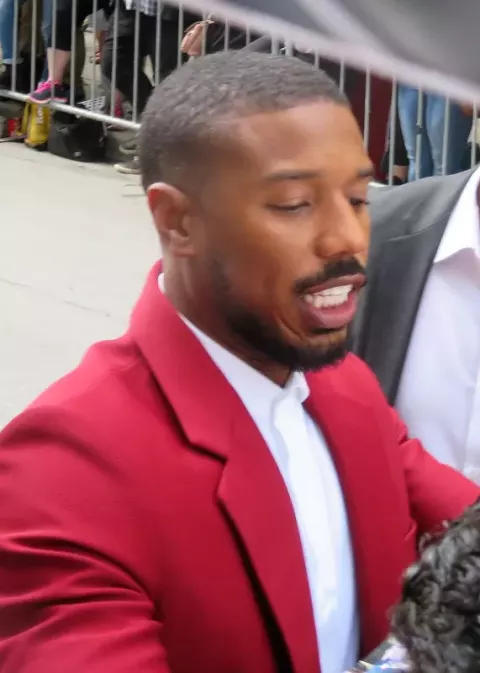 Michael B. Jordan at the press conference of Just Mercy (2019)
