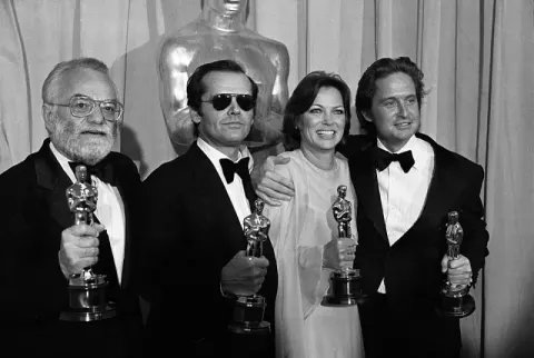 Michael Douglas at the 1976 Academy Awards on March 30