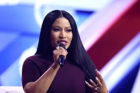 Nicki Minaj at the 2025 AmericaFest at the Phoenix Convention Center in Phoenix, Arizona