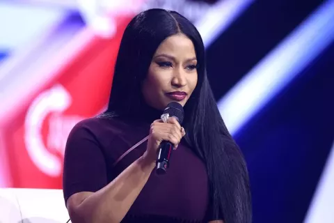 Nicki Minaj at the 2025 AmericaFest at the Phoenix Convention Center in Phoenix, Arizona