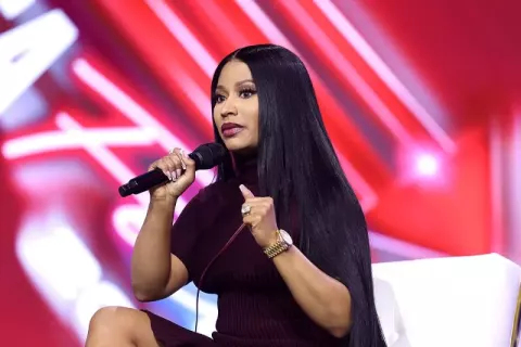 Nicki Minaj at the 2025 AmericaFest at the Phoenix Convention Center in Phoenix, Arizona