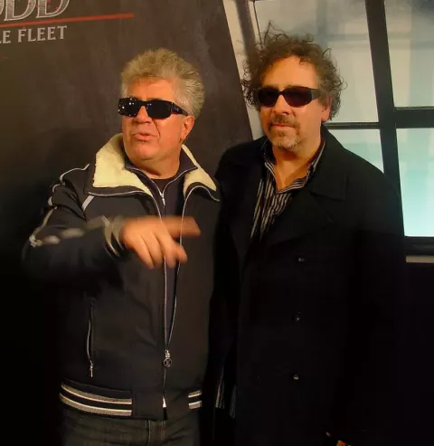 Pedro Almodóvar at the première of the film Sweeney Todd in Madrid (2008)