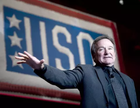Robin Williams at the 2008 USO World Gala in Washington, D.C.