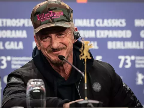 Sean Penn at the premiere of his documentary "Superpower" at the Berlin Film Festival 2023