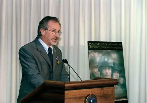 Steven Spielberg at the Pentagon on August 11 (1999)