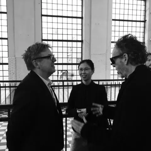 Tim Burton at the opening of "The World of Tim Burton" in C-Mine, Genk (2018)
