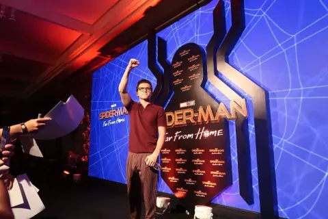 Tom Holland at the Sony Pictures event in Bali, Indonesia on 27 May 2019