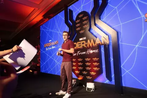 Tom Holland at the Sony Pictures event in Bali, Indonesia on 27 May 2019