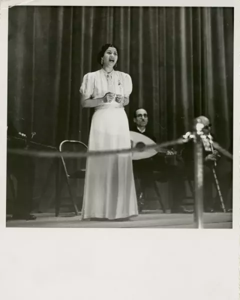 Umm Kulthum at the American University in Cairo in 1939