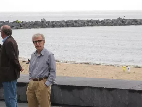 Woody Allen at San Sebastian Filmfestival 2008 presenting his movie "Vicky Cristina Barcelona"